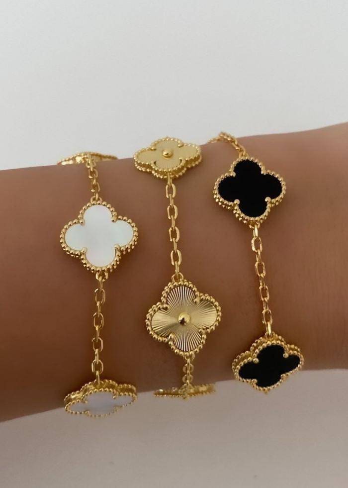 Gold Clover Bracelet for Brides – Hypoallergenic Stainless Steel
