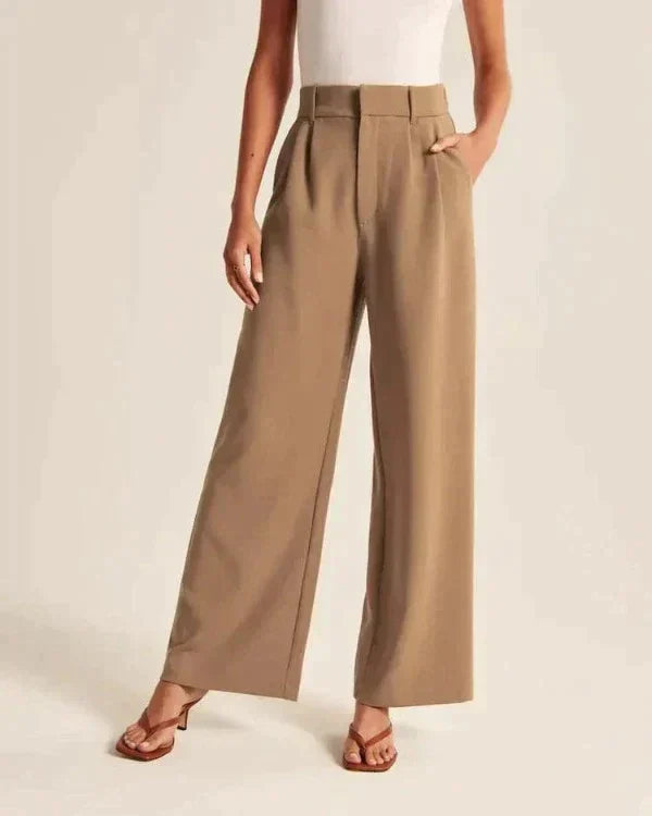High-Waisted Wide-Leg Trousers