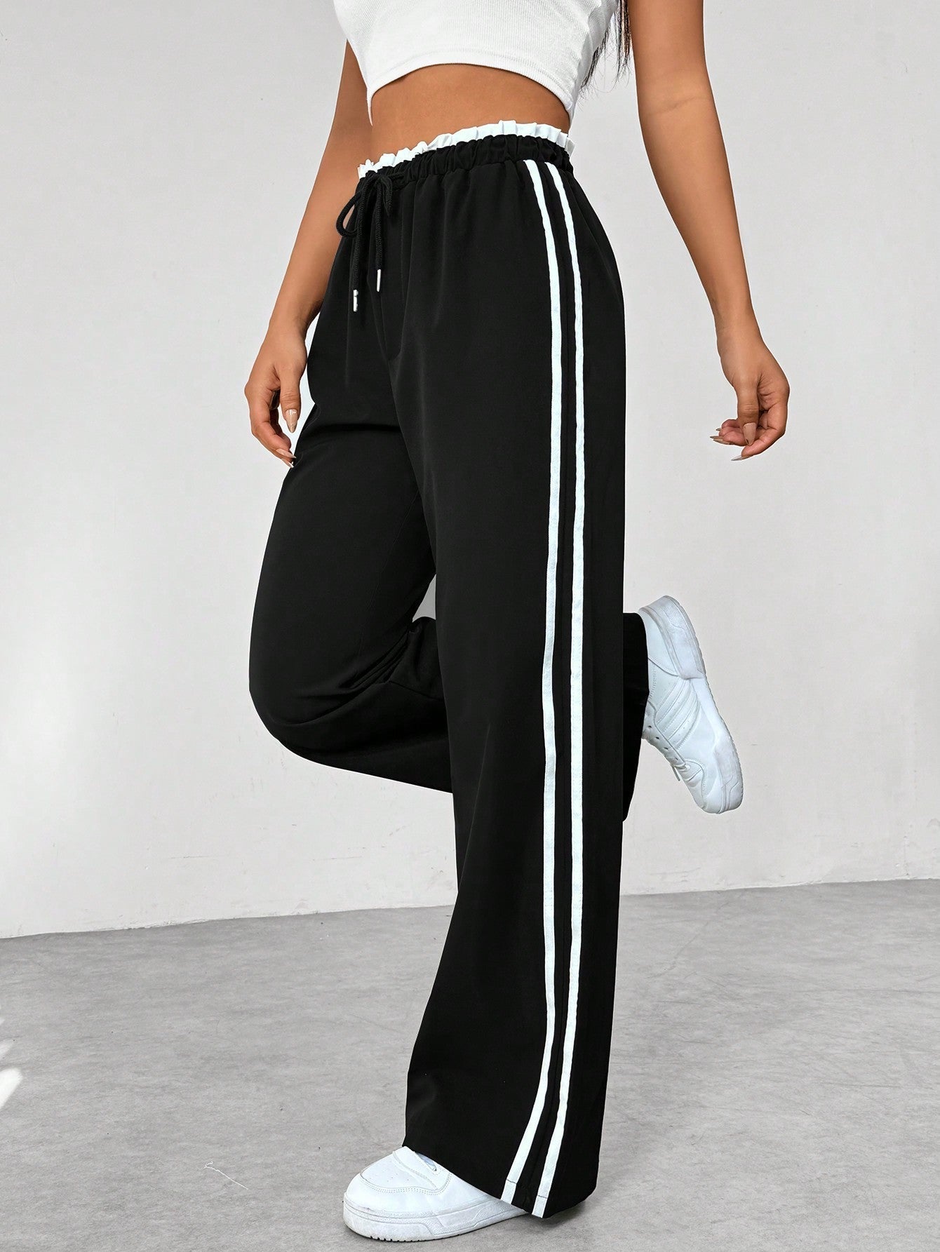 Cherine | Stylish Wide-Leg Sporty Pants