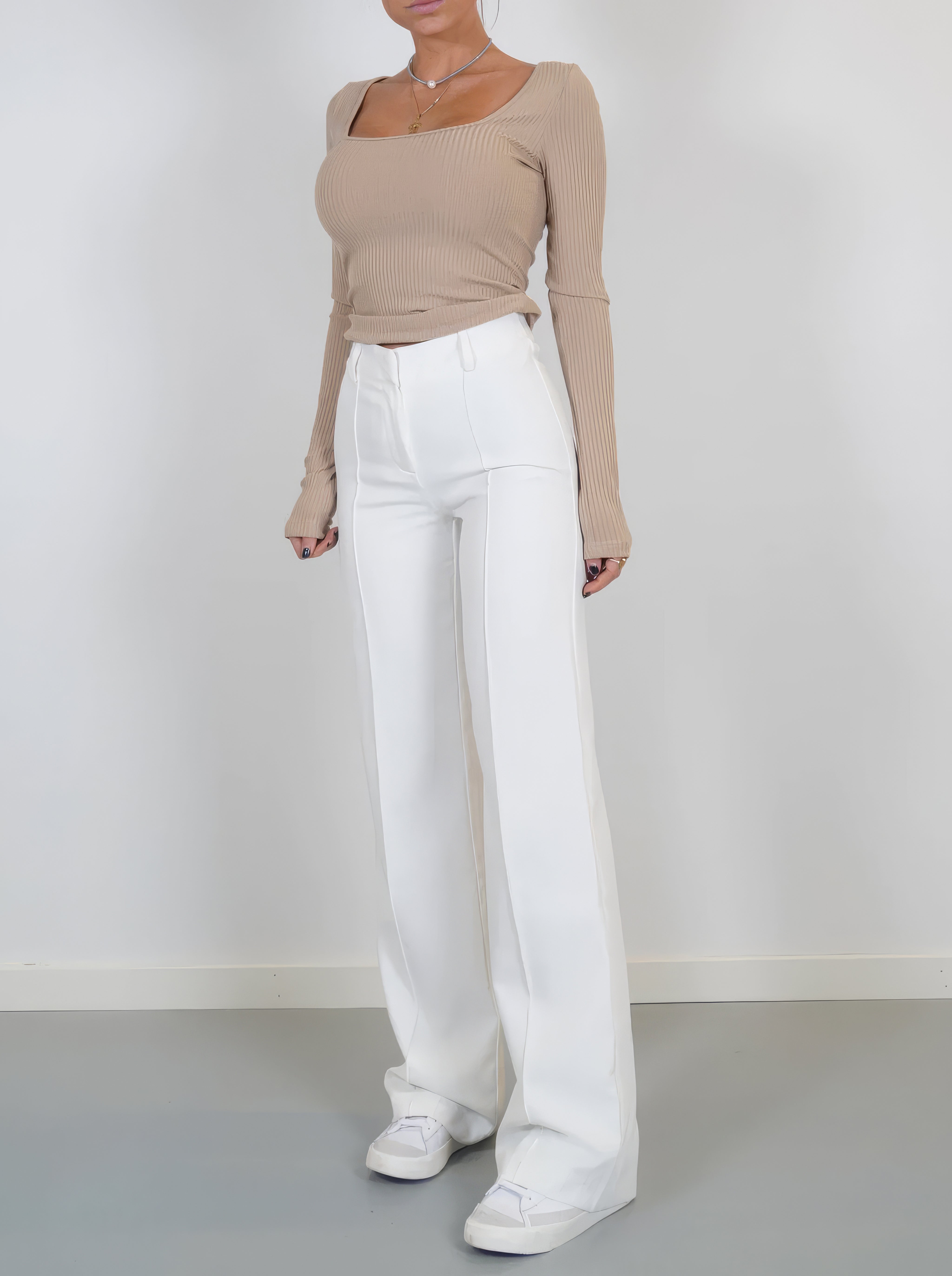 Beau | High-Waisted Straight-Leg Trousers