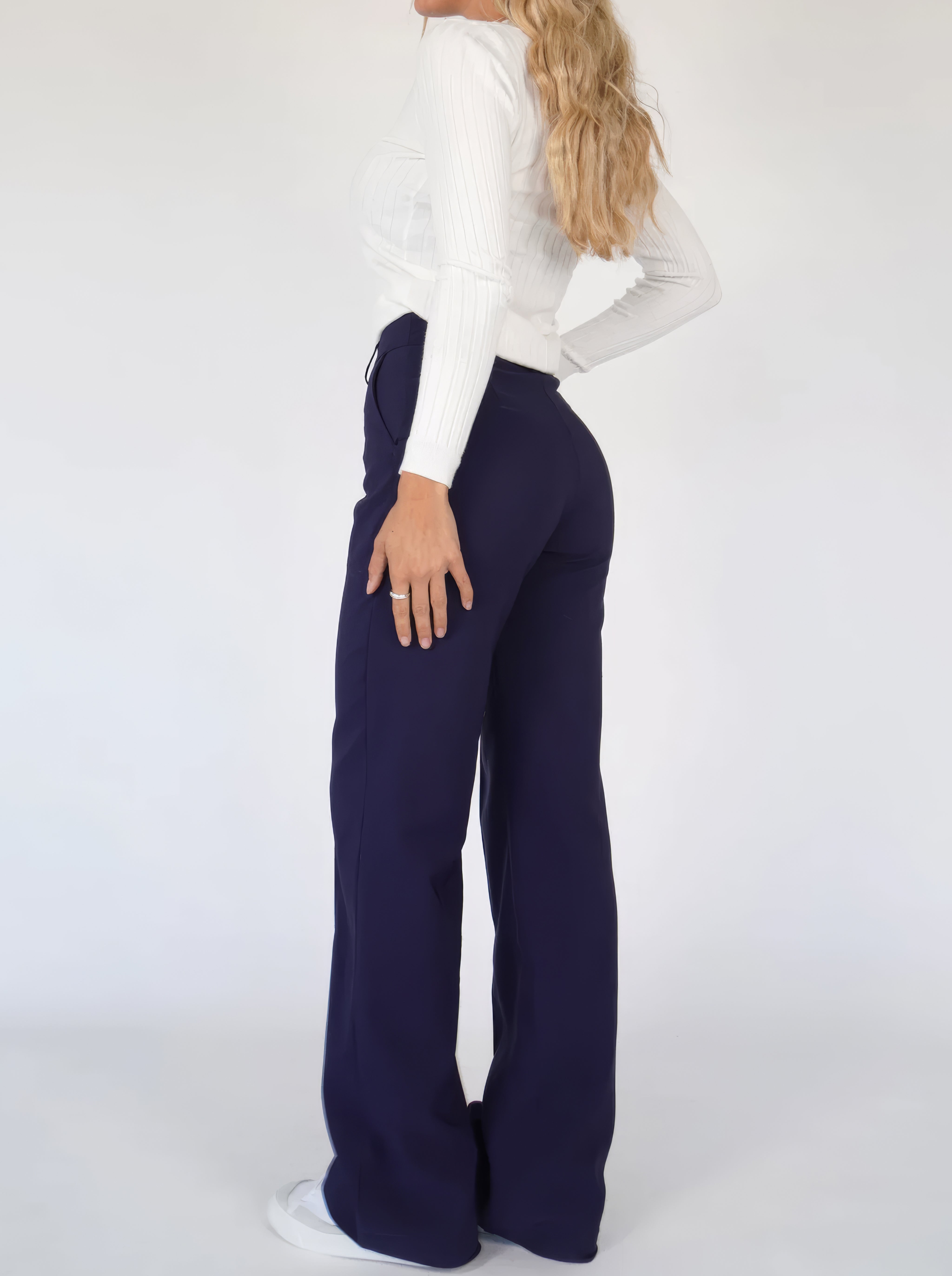 Beau | High-Waisted Straight-Leg Trousers