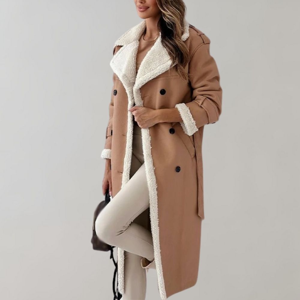 Diewke | Long Women's Winter Coat with Faux Fur – Elegant & Warm