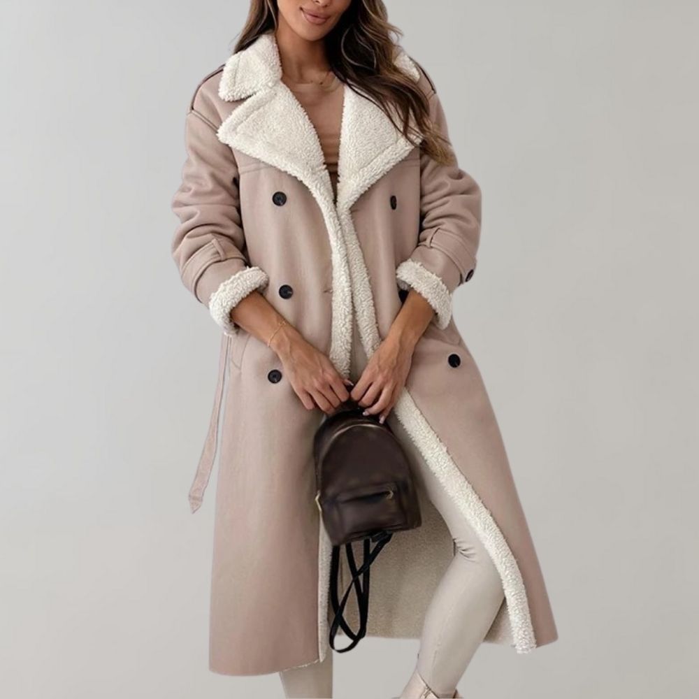 Diewke | Long Women's Winter Coat with Faux Fur – Elegant & Warm