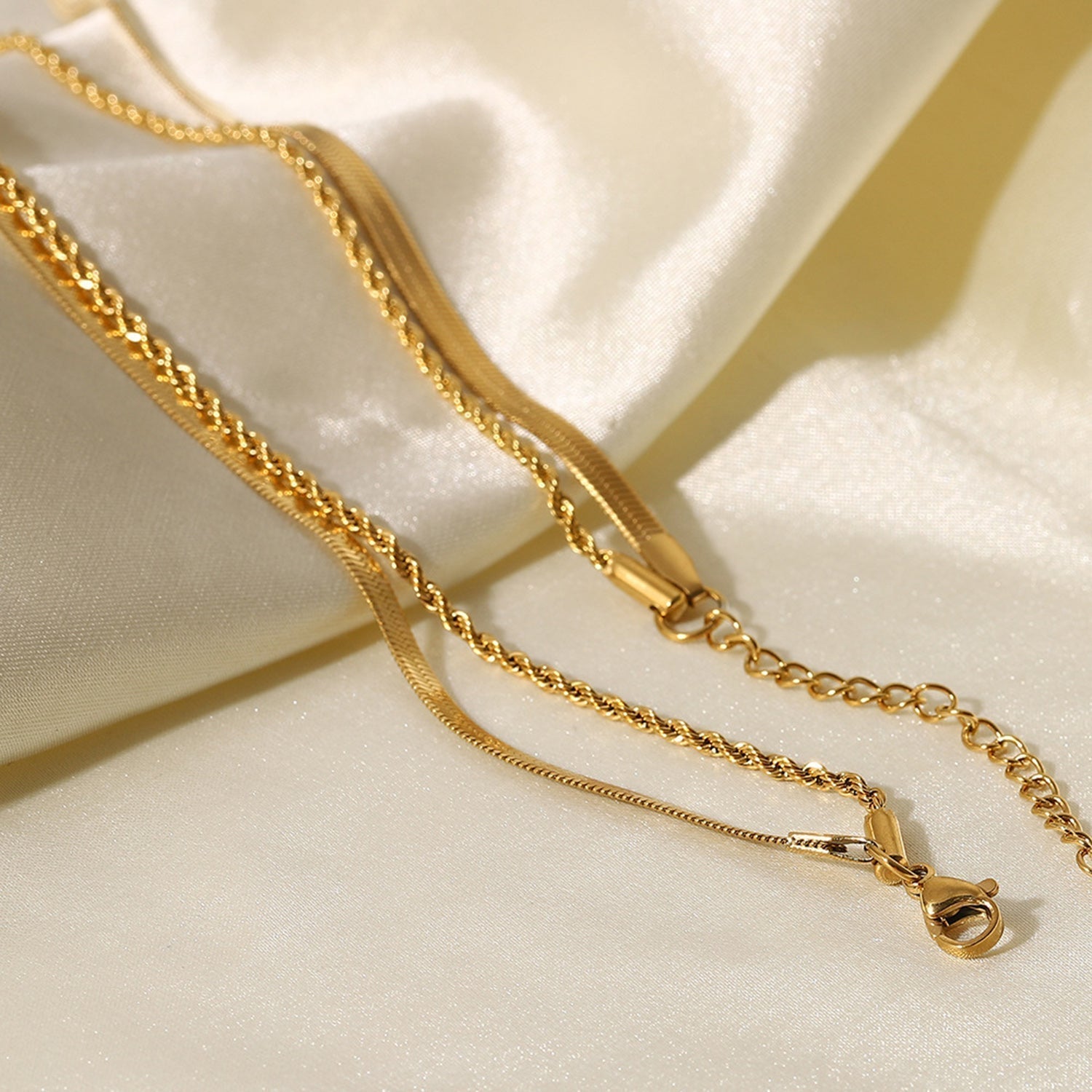 Maree | Double Link Layered Gold Necklace