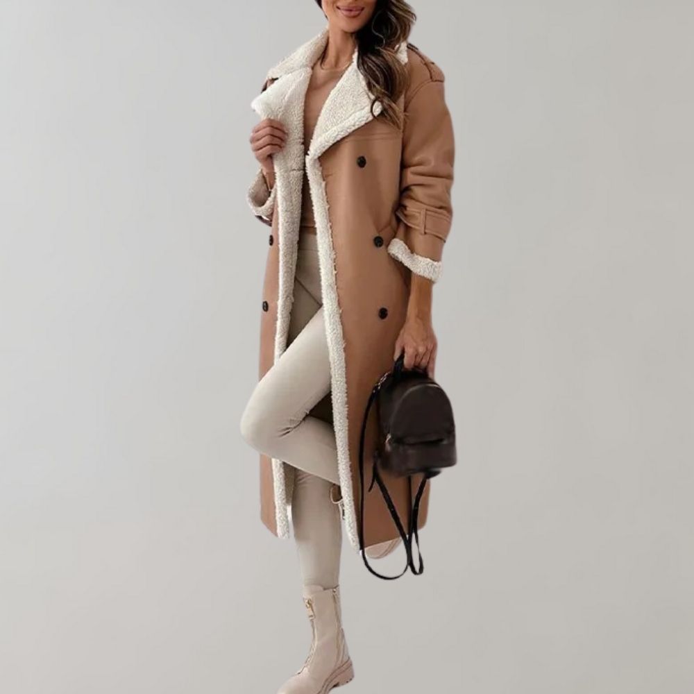 Diewke | Long Women's Winter Coat with Faux Fur – Elegant & Warm