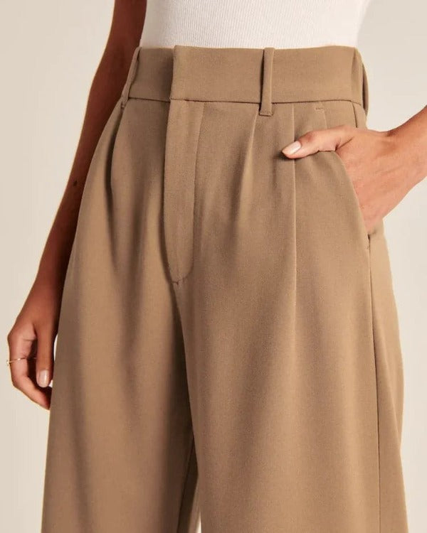 High-Waisted Wide-Leg Trousers