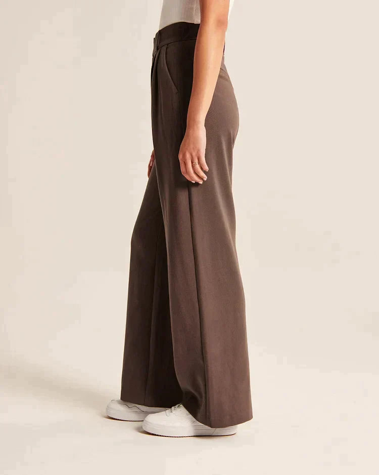 High-Waisted Wide-Leg Trousers
