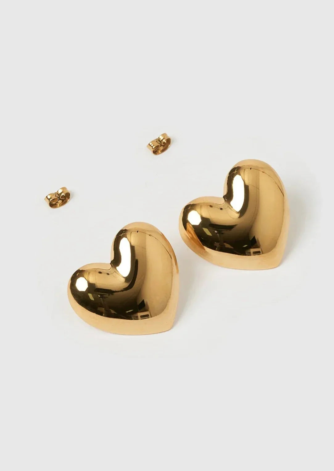 Falon | Hypoallergenic Stainless Steel Heart-Shaped Earrings in Gold