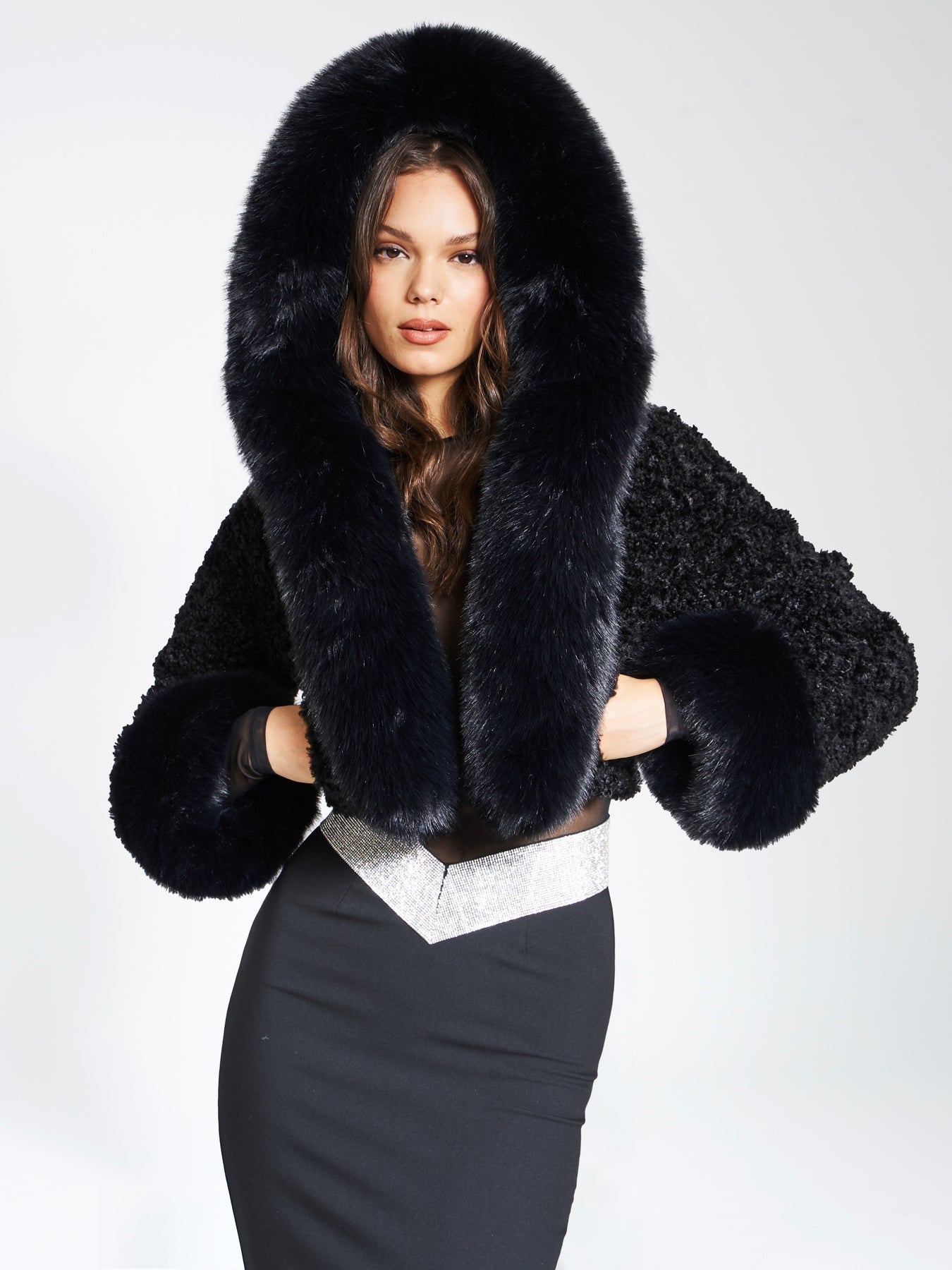 Mex | Cropped Faux Fur Jacket