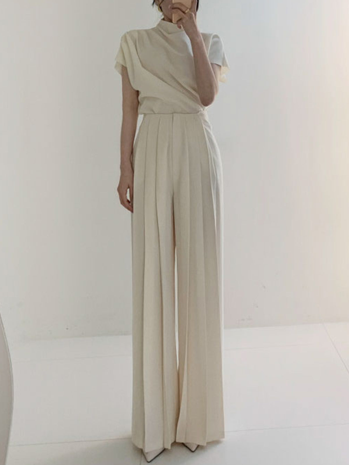 Ilyse | Wide-Leg High-Waist Pleated Trousers