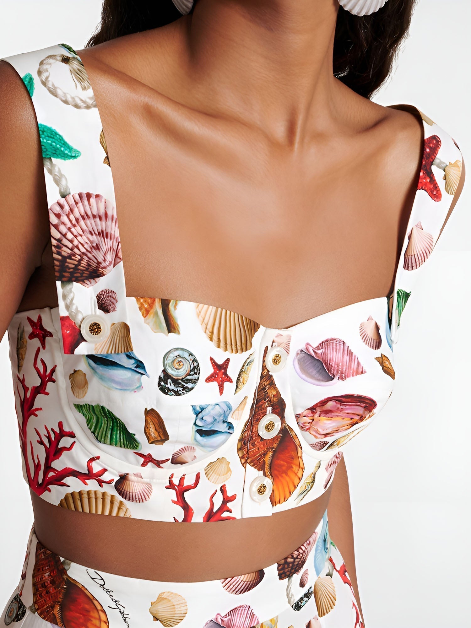 Elia | Women's Printed Pleated Top and Skirt Set