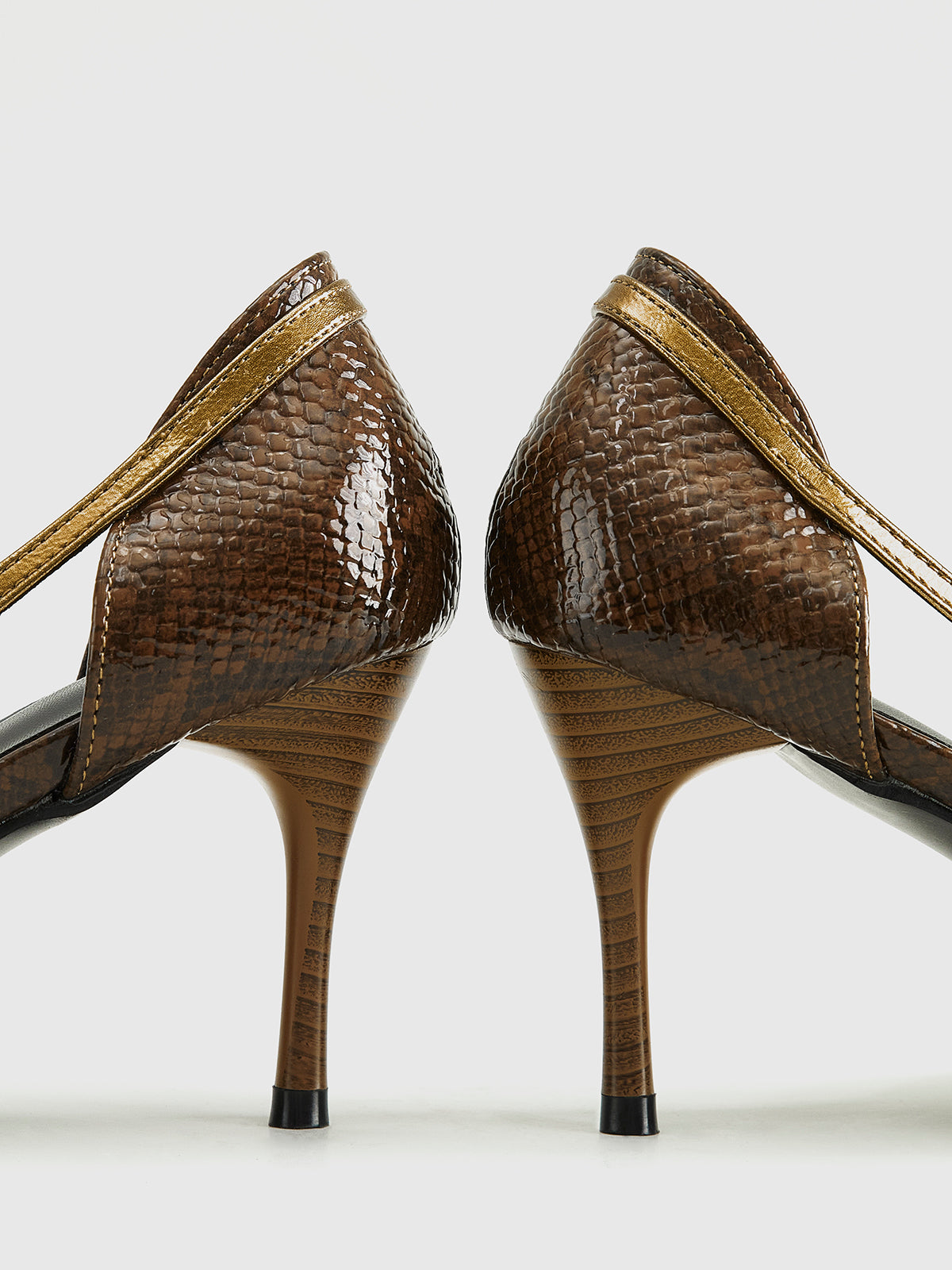Lynar | Stylish Snake-Print Heels with Buckle Detail
