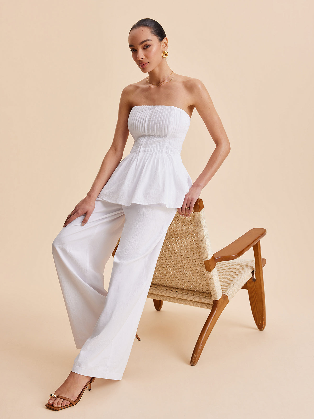Isley | Mid-Rise Cotton Pants Featuring Pockets