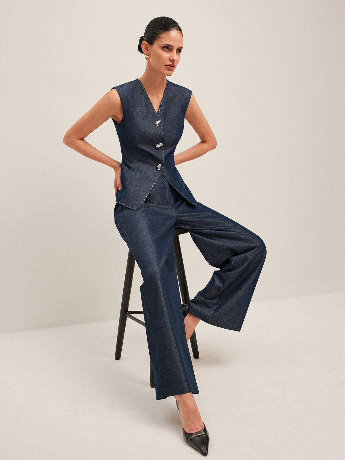 Idoya | High-Waisted Wide-Leg Trousers for Women – Stylish & Comfortable