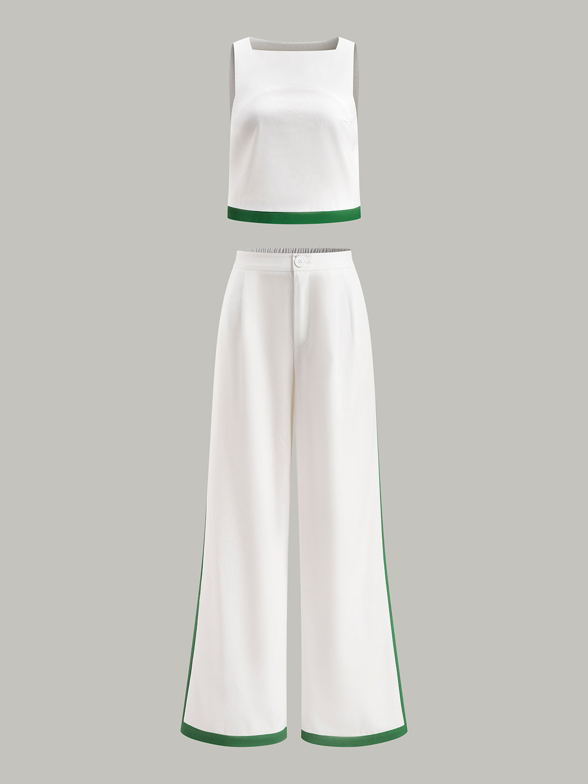 Loren | Women's Linen Cotton Suit with Contrasting Accents