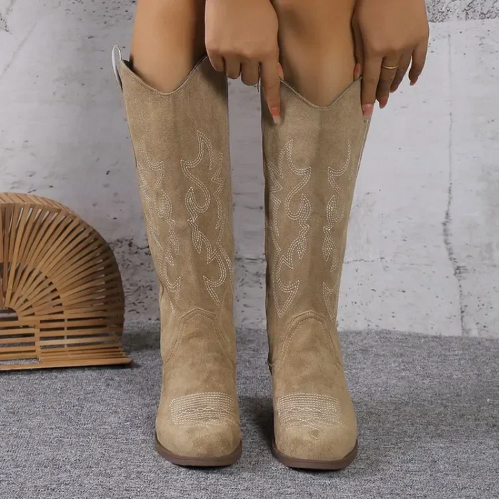 Cora | Premium Suede Knee-High Cowboy Boots for Women