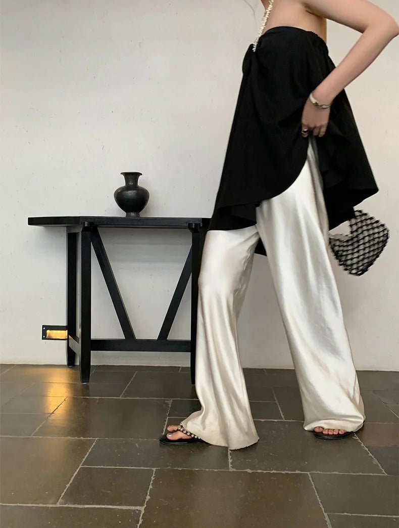 Liliana | Elegant & Comfortable Wide Leg Satin Pants