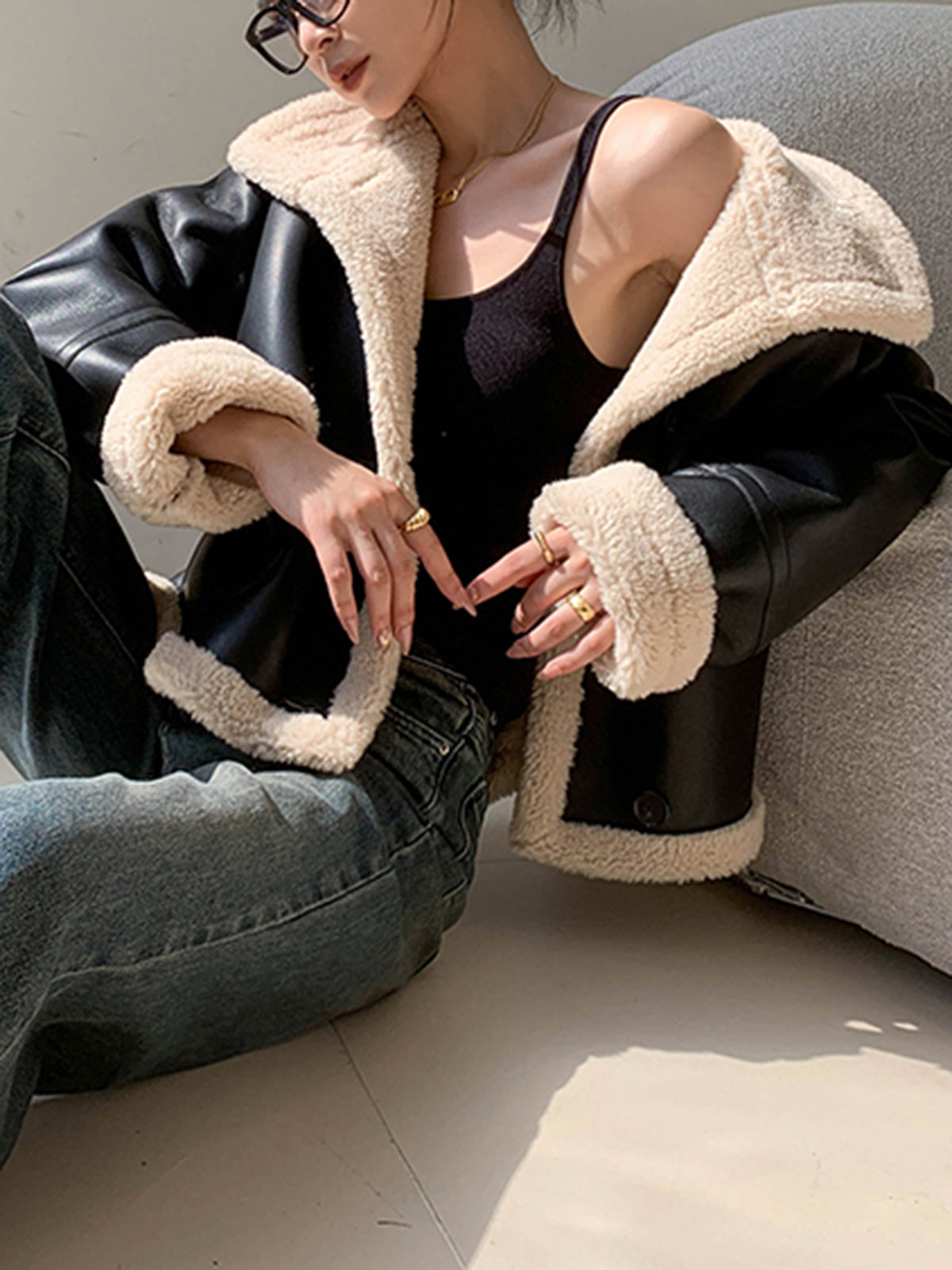 Creete | Fleece Lined Leather Jacket for Women - Warm and Comfortable