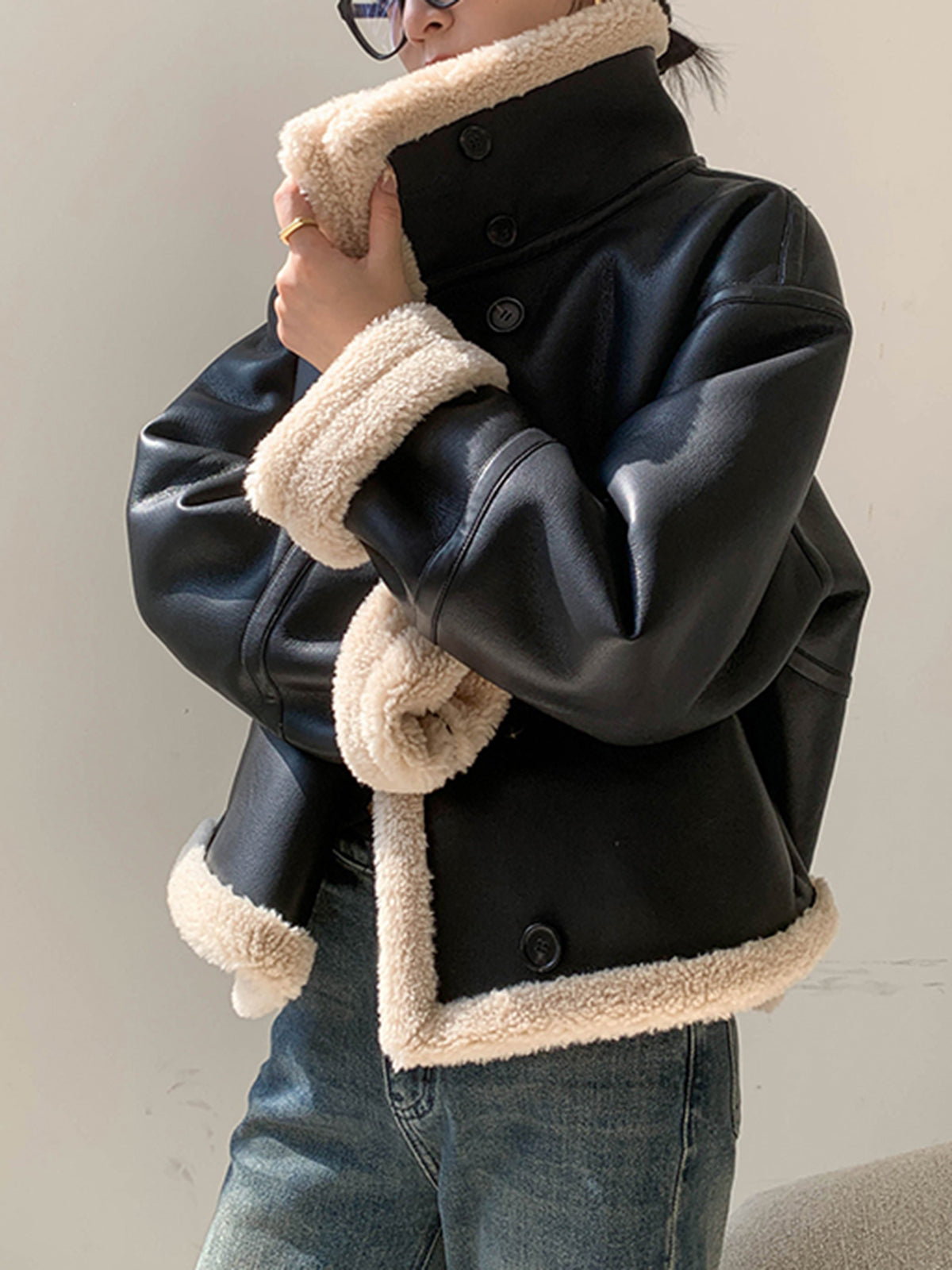 Creete | Fleece Lined Leather Jacket for Women - Warm and Comfortable