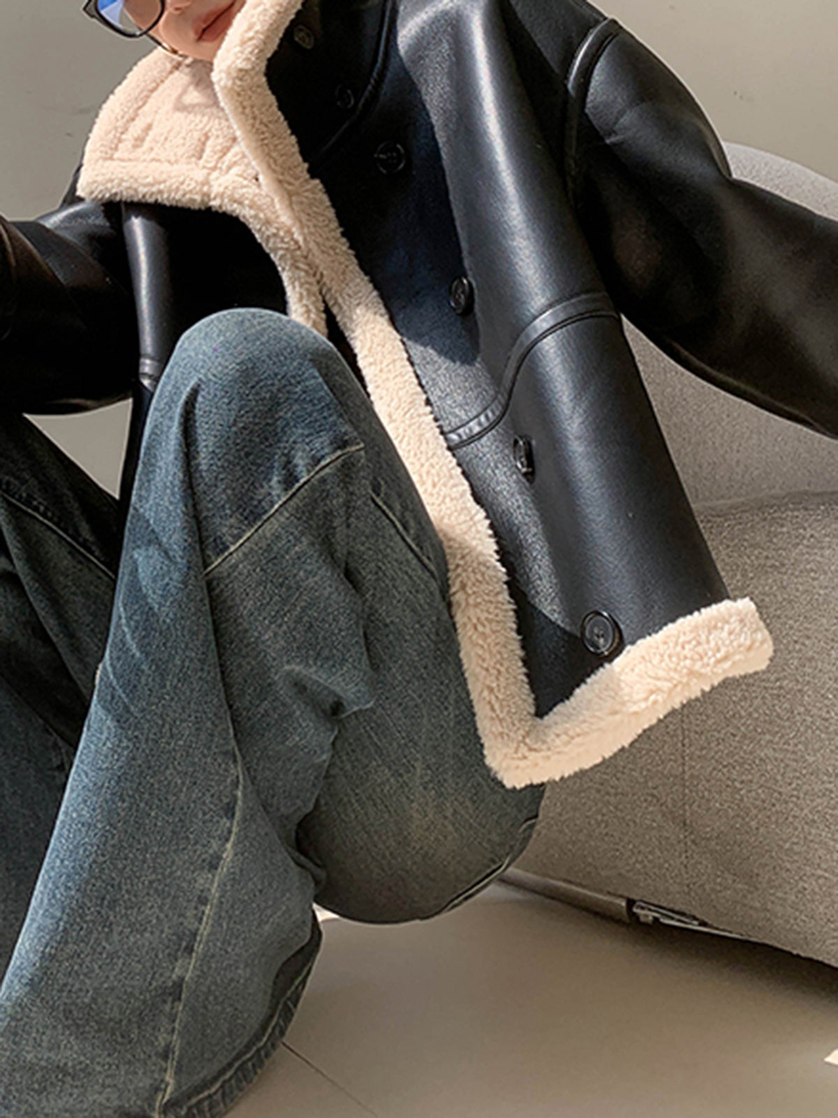 Creete | Fleece Lined Leather Jacket for Women - Warm and Comfortable