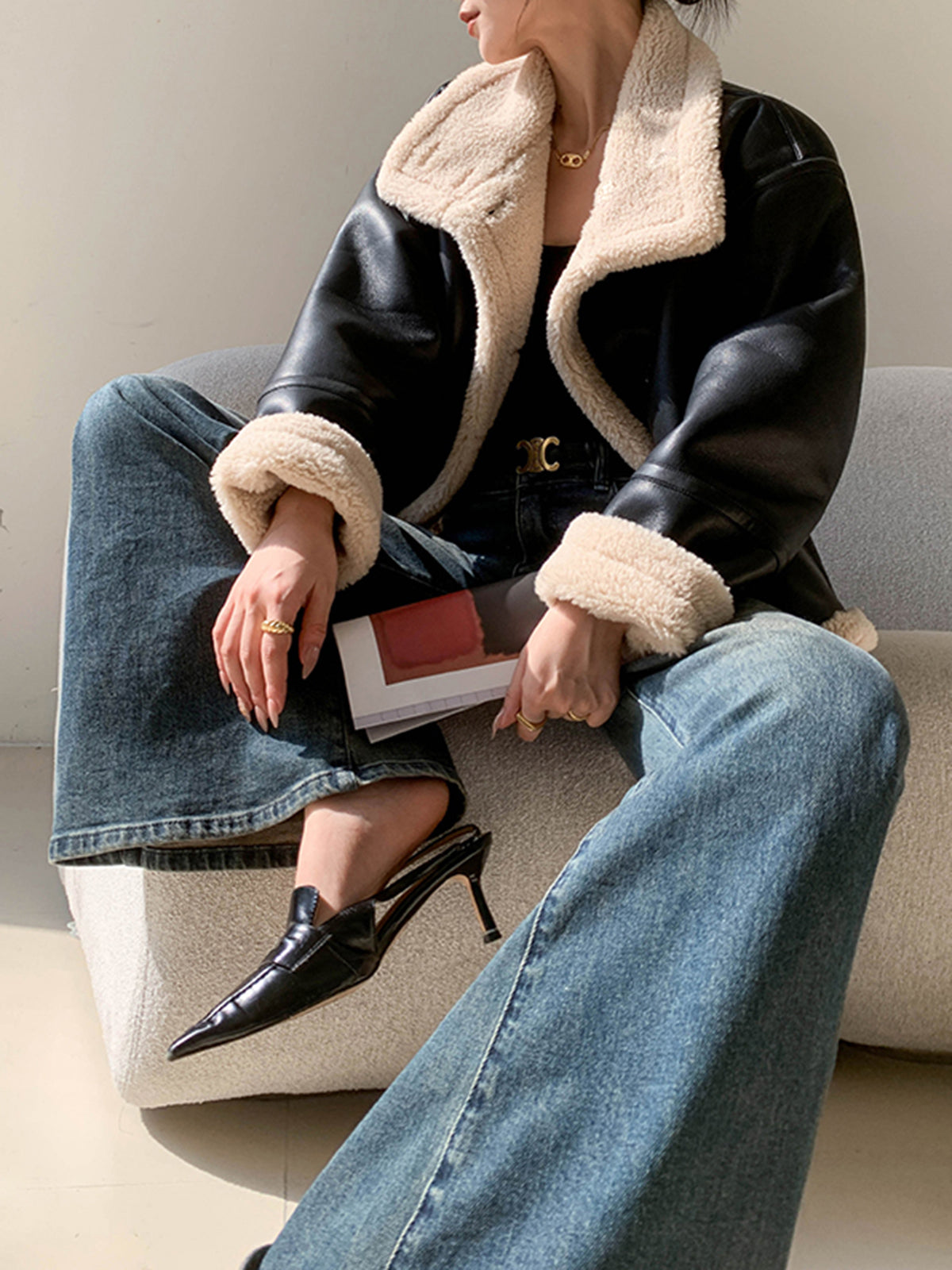 Creete | Fleece Lined Leather Jacket for Women - Warm and Comfortable