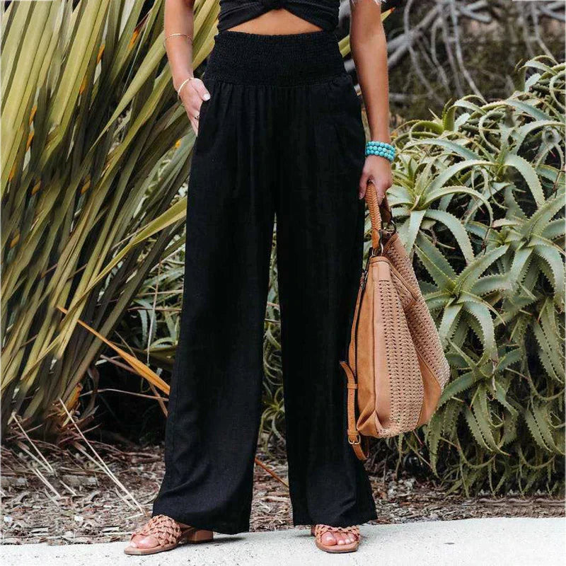 Eliana | Lightweight High-Waisted Trousers