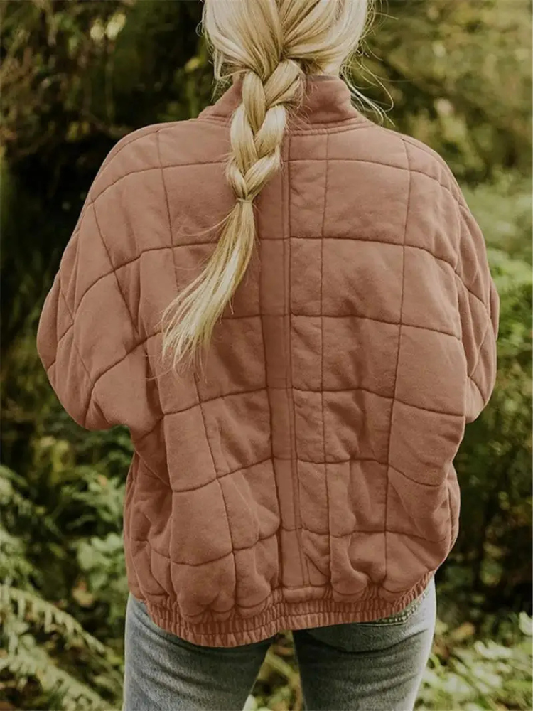 Elera | Mid-Length Jacket with Check Pattern