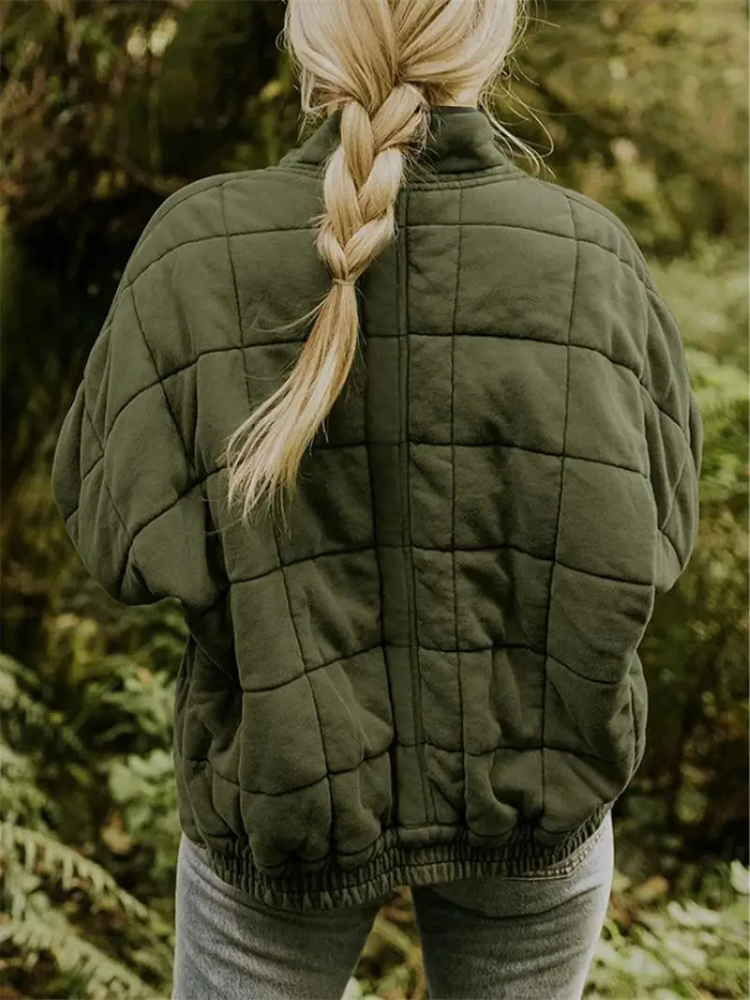 Elera | Mid-Length Jacket with Check Pattern