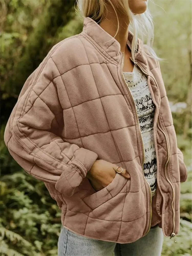 Elera | Mid-Length Jacket with Check Pattern