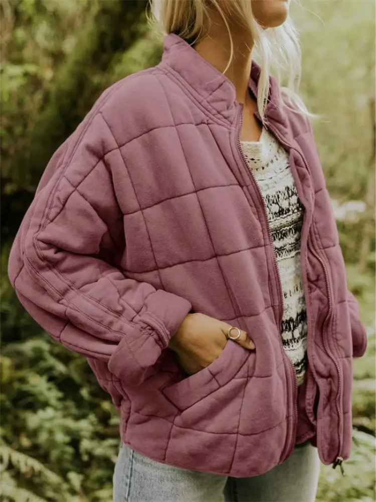 Elera | Mid-Length Jacket with Check Pattern