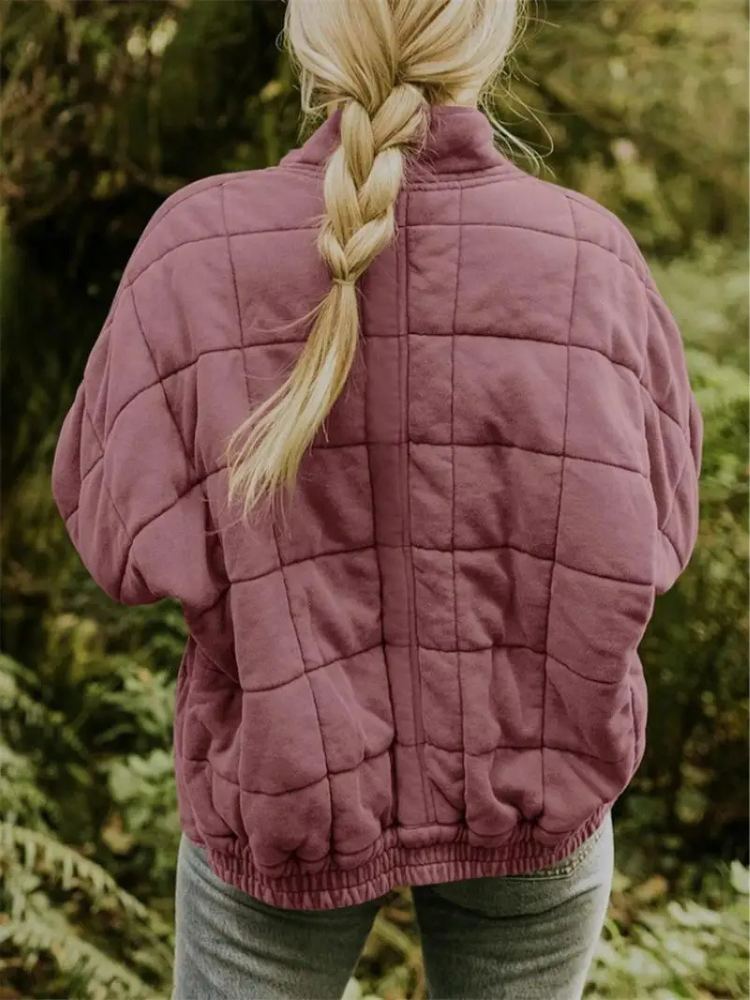 Elera | Mid-Length Jacket with Check Pattern