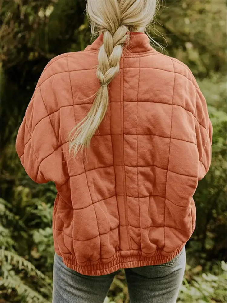 Elera | Mid-Length Jacket with Check Pattern