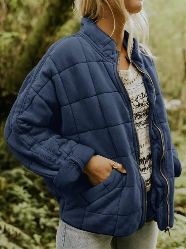 Elera | Mid-Length Jacket with Check Pattern