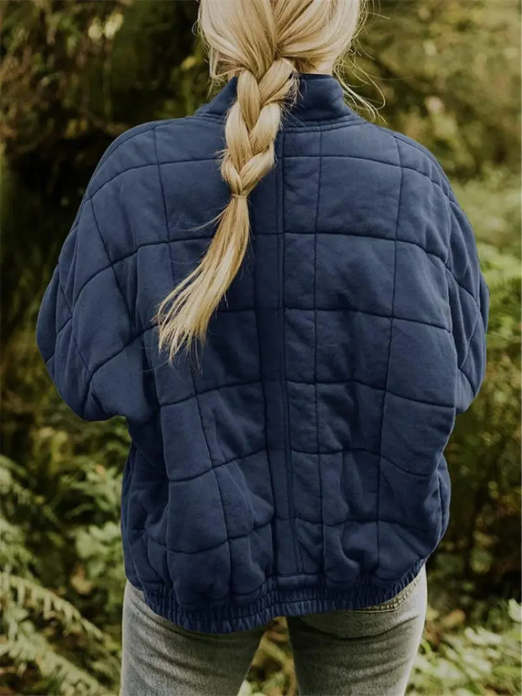Elera | Mid-Length Jacket with Check Pattern