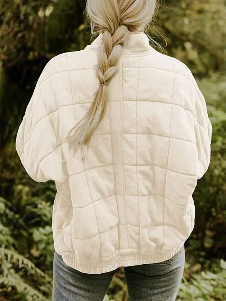 Elera | Mid-Length Jacket with Check Pattern
