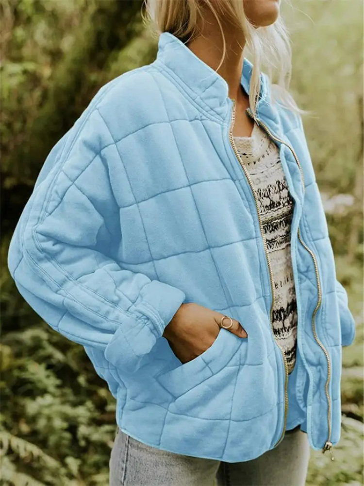 Elera | Mid-Length Jacket with Check Pattern