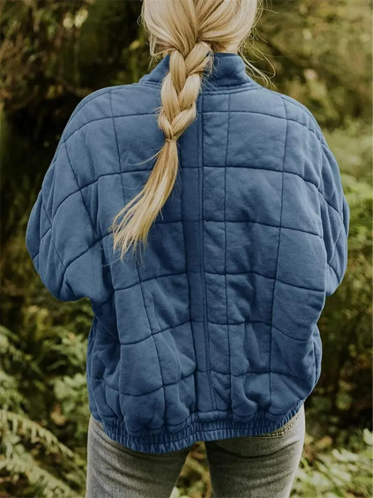Elera | Mid-Length Jacket with Check Pattern
