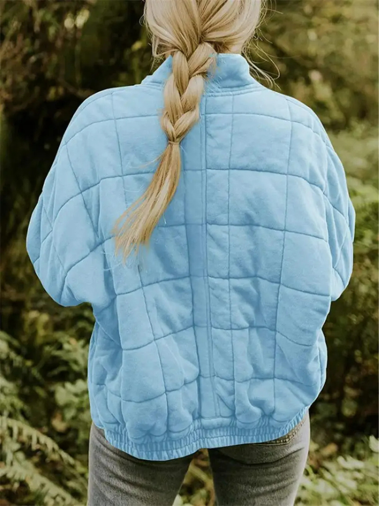 Elera | Mid-Length Jacket with Check Pattern