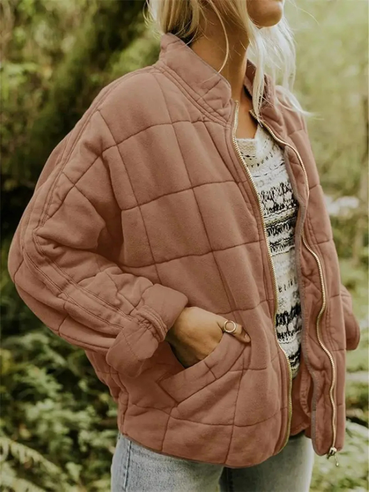Elera | Mid-Length Jacket with Check Pattern