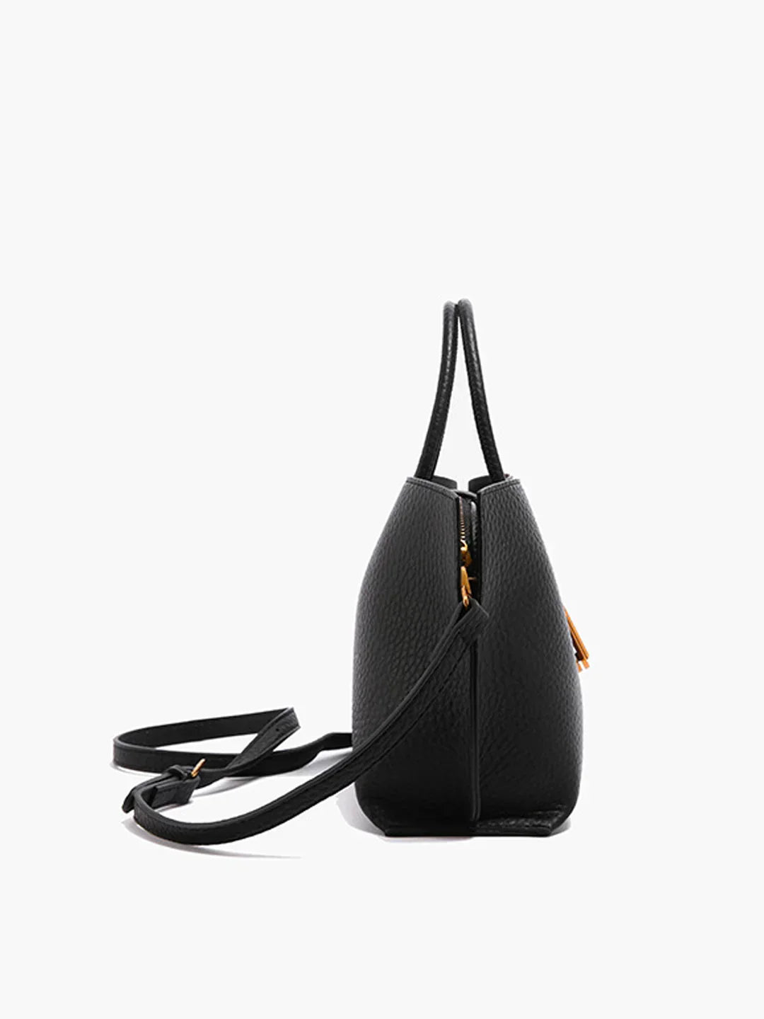 Lola-Jo | Luxe Shoulder Bag for Women – Pebbled Vegan Leather – Black