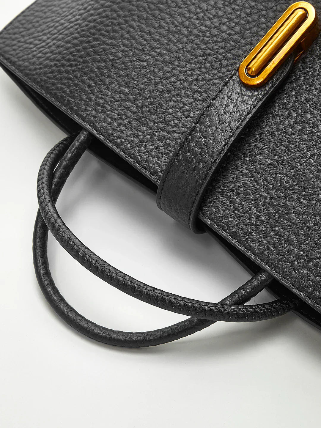 Lola-Jo | Luxe Shoulder Bag for Women – Pebbled Vegan Leather – Black