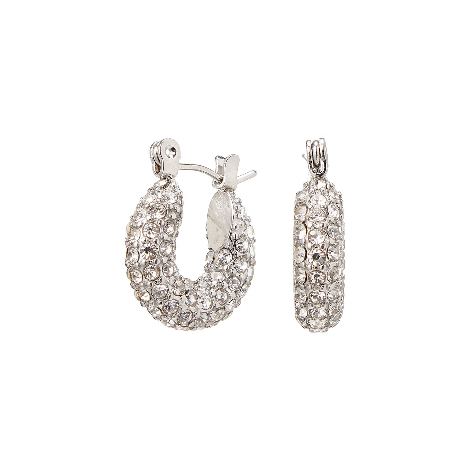 Judie | Chic Hoop Earrings Adorned with Zirconia Stones