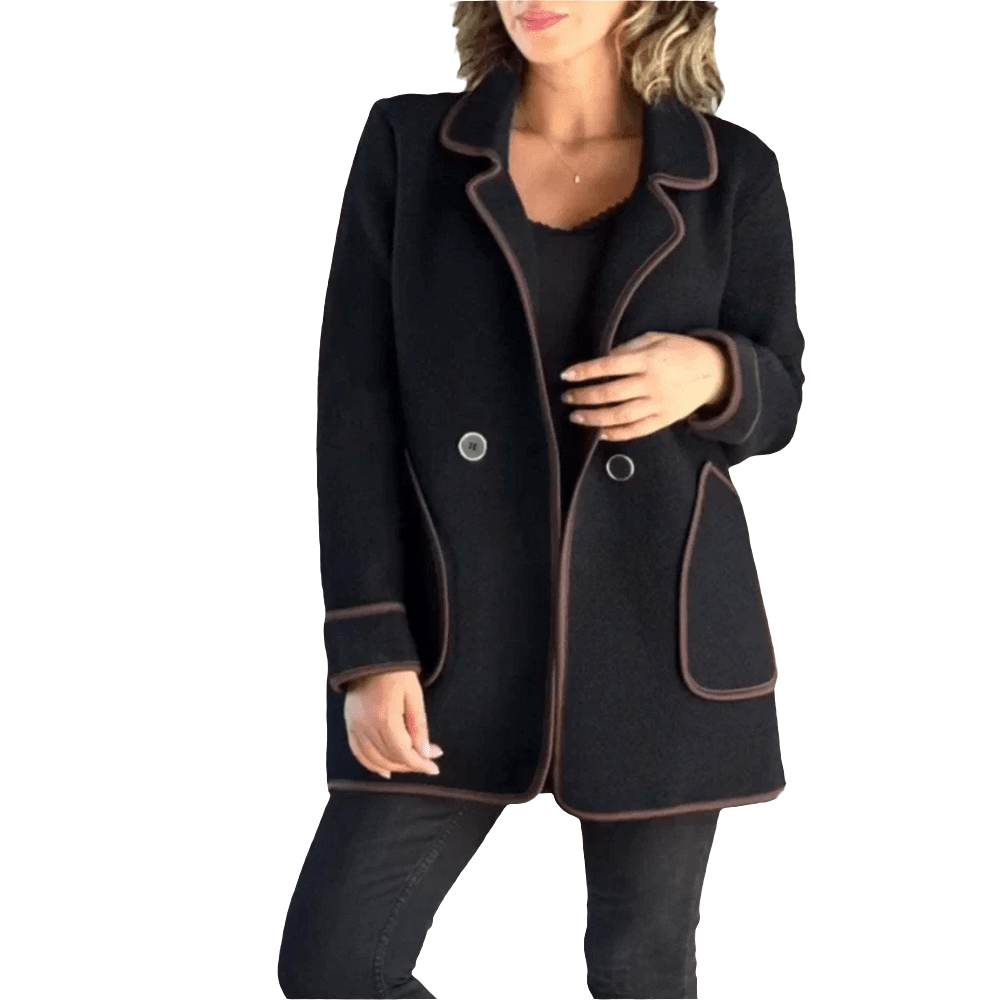 Bregina | Women's Winter Coat - Elegant Style with Contrasting Trim