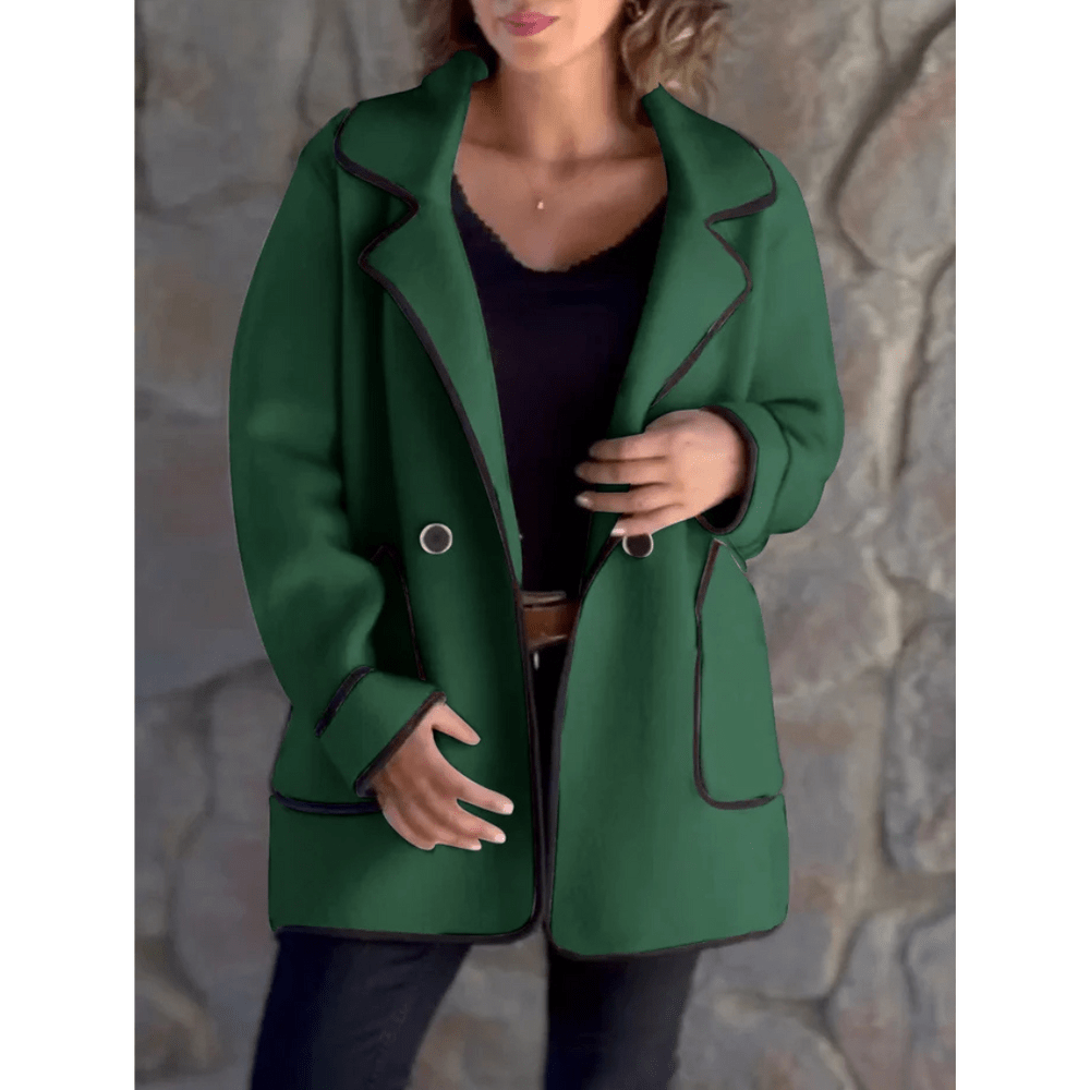 Bregina | Women's Winter Coat - Elegant Style with Contrasting Trim
