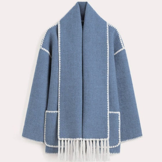 Tems I Luxe Wool Coat with Scarf