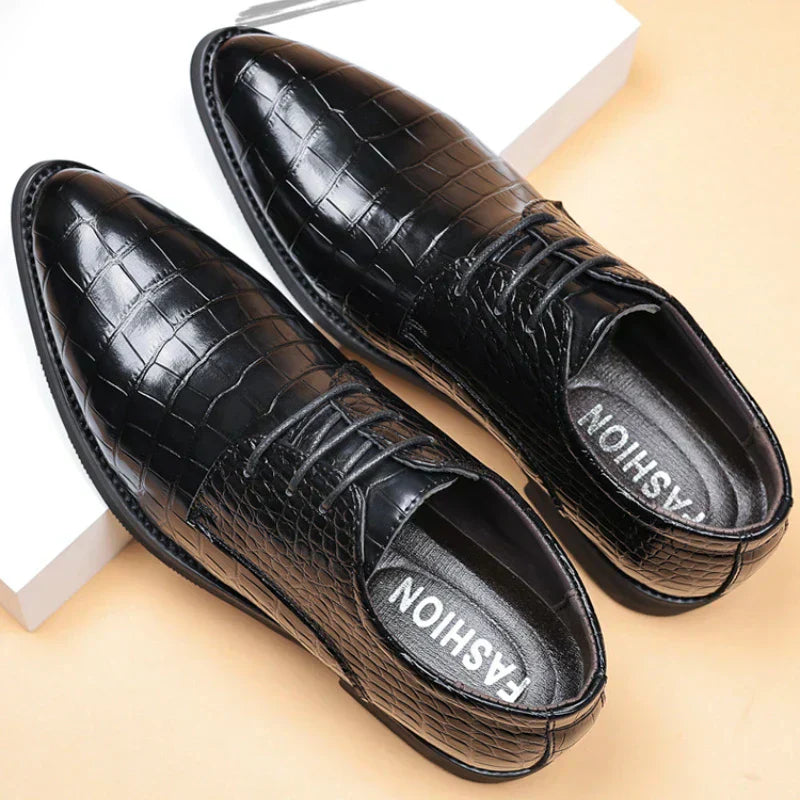 Lucas™ - Chic Crocodile Textured Vegan Leather Footwear