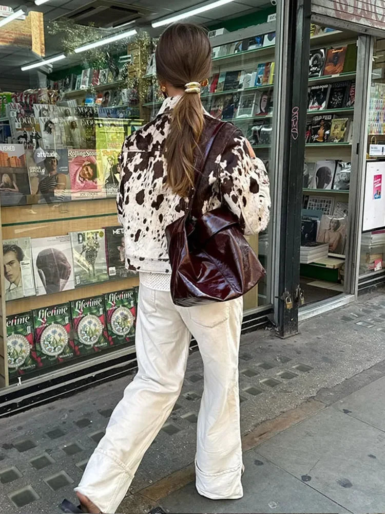 Marella | Women's Jacket with Cow Print – Vintage Look, Unique & Trendy