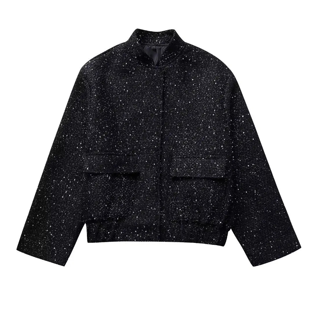 Jane | Luxe Mid-Season Jacket Black, Gold, Silver - Stylish and Comfortable