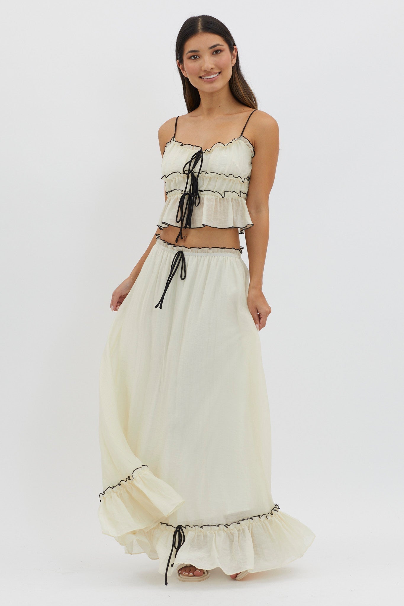 Cianna | Women's Two-Piece Summer Ensemble – Top and Maxi Skirt