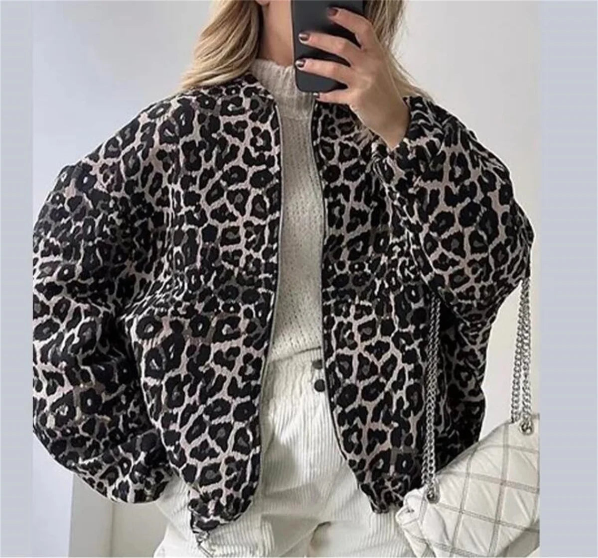 Leo | Bomber Jacket with Leopard Print